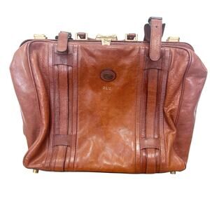 Vintage Arfango Italia Brown Leather Travel Bag